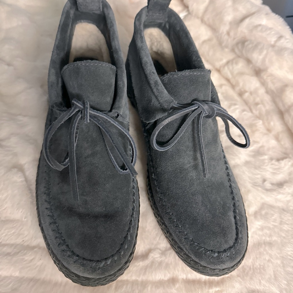 Uggs Woodlyn Moc Gray Suede Slip On Gray Moccasin Women’s 8 New w/o box